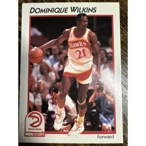 1991-92 NBA Hoops Dominique Wilkins Atlanta Hawks Card #1 Free Shipping
